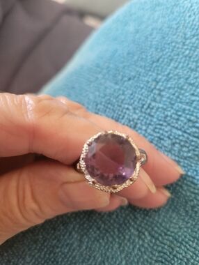Sterling Silver Amethyst Cocktail Ring - Purple